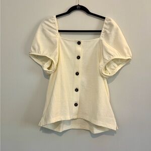 Madewell Cream Puff Sleeve Button-Up Blouse